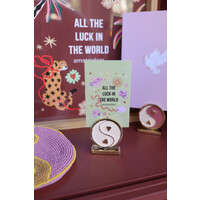 Kaarthouder Messing Yinyang Wit