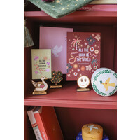 Cardholder Brass Smiley White