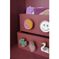 Deurknop Messing YinYang Oranje Roze