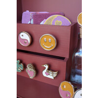 Deurknop Messing Smiley Oranje