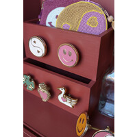 Doorknob Brass Smiley Pink