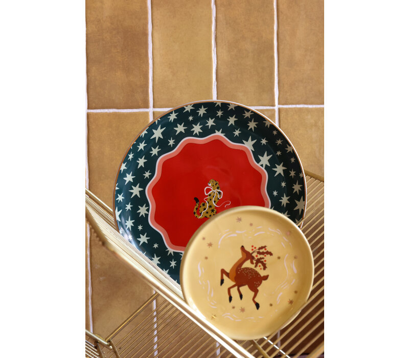 Plate Leopard and Bow