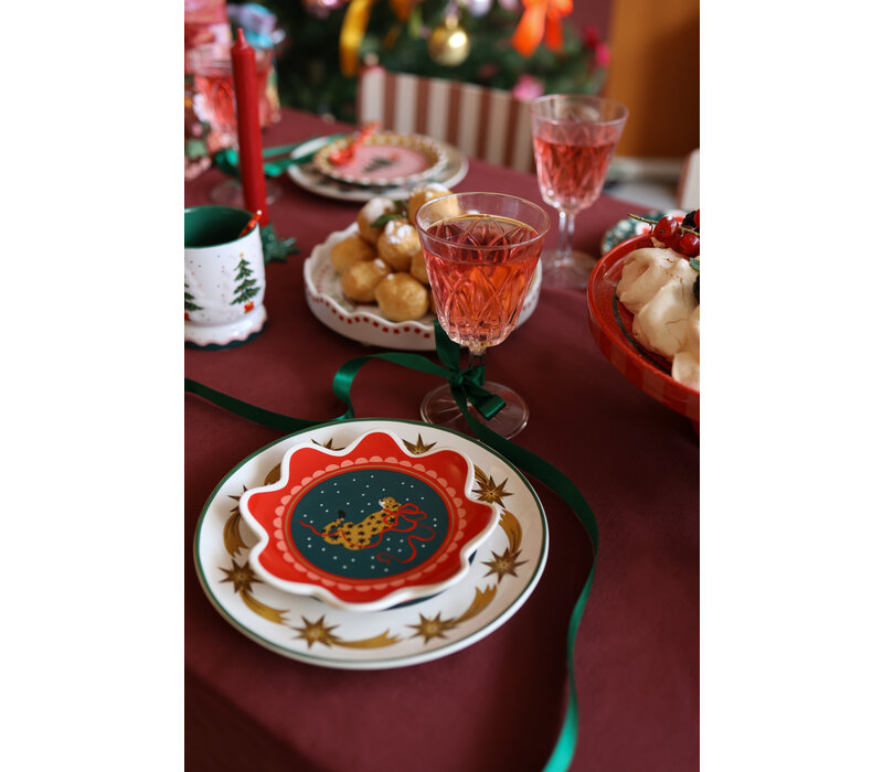 Serving Plate Leopard and Bow