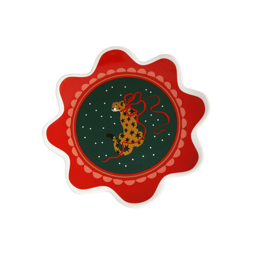 Serving Plate Leopard and Bow 
