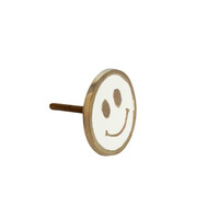Deurknop Messing Smiley Wit