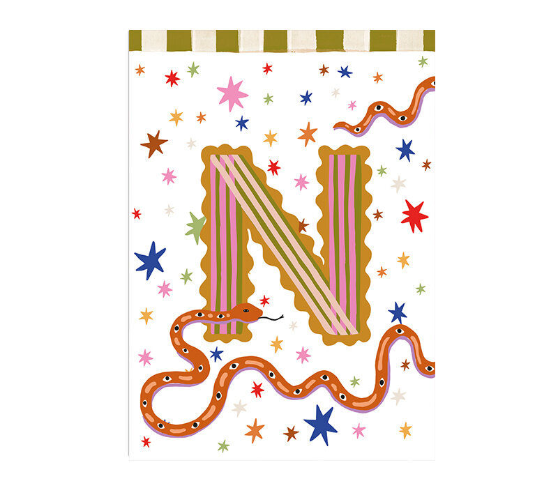 Card Monogram - N