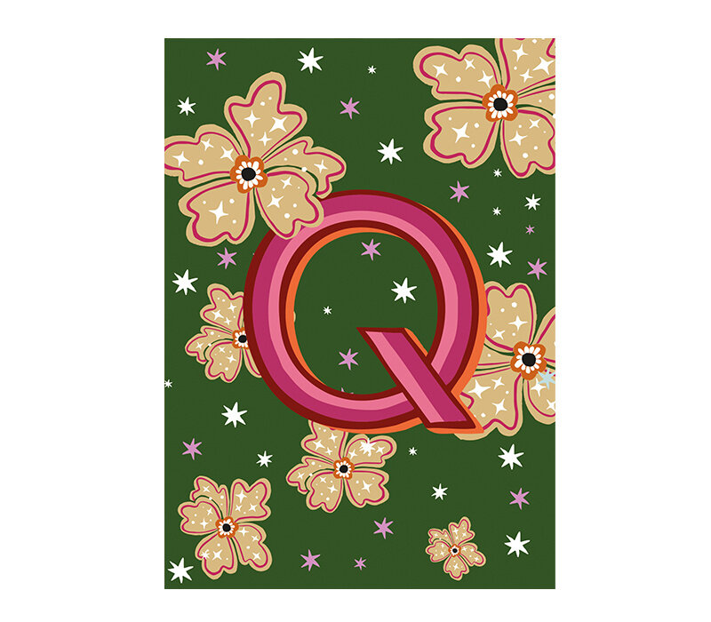 Card Monogram - Q