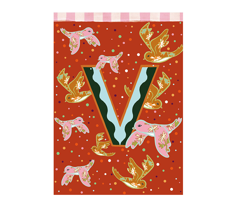 Card Monogram - V