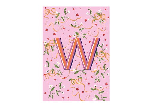 All the Luck in the World Kaart Monogram - W