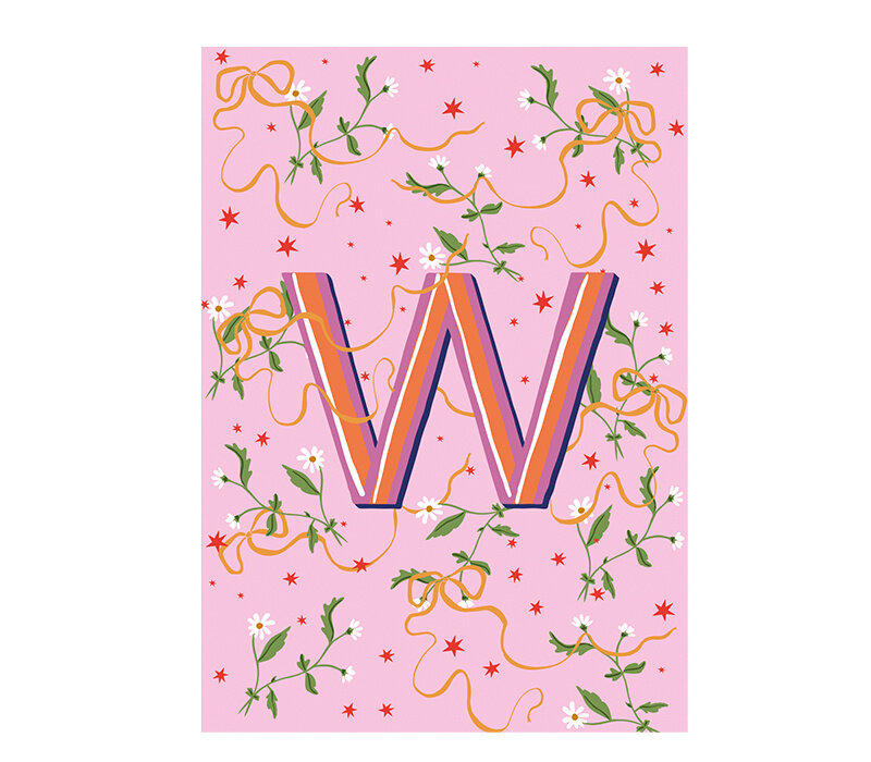 Card Monogram - W