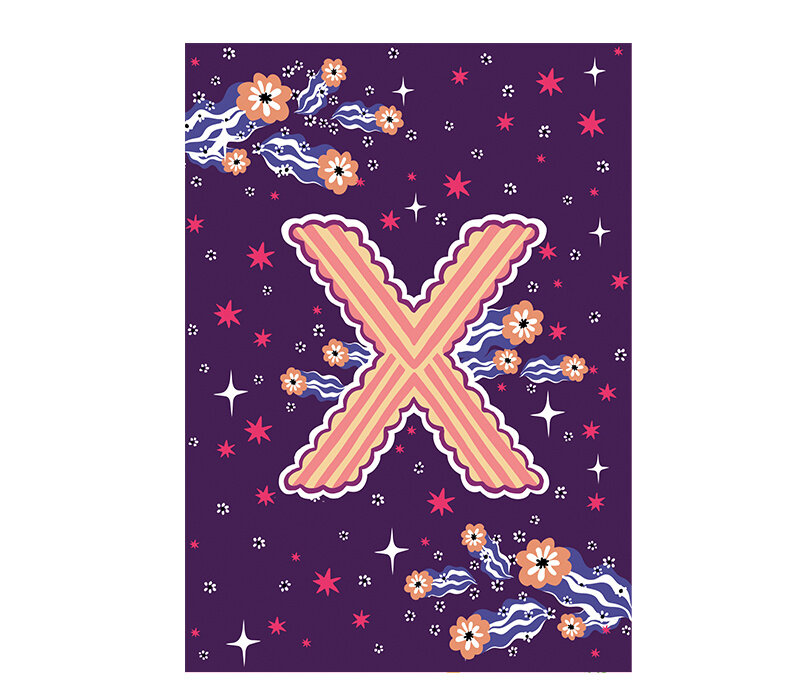 Card Monogram - X