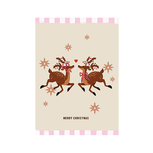Kaart - Merry Christmas Deers 