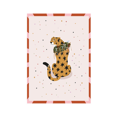 Kaart - Christmas Leopard 