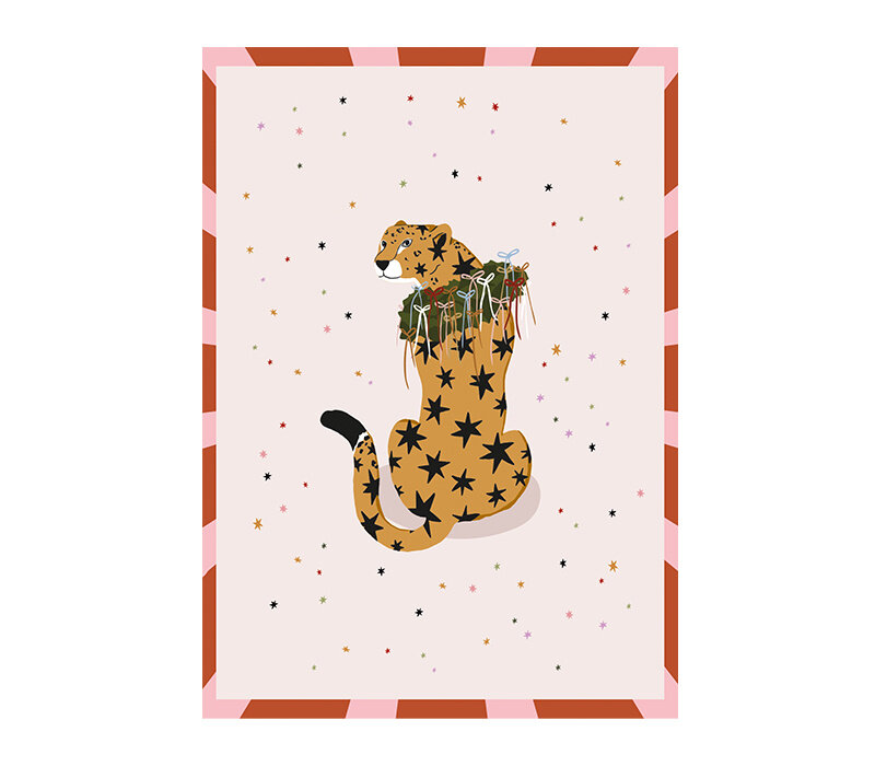 Card - Christmas Leopard