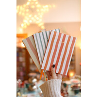 Small Notebook Journal with Stripes Orange Beige
