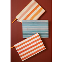 Small Notebook Journal with Stripes Orange Beige