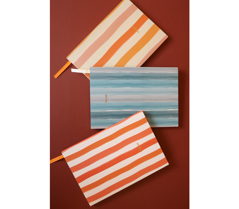 Small Notebook Journal with Stripes Orange Beige