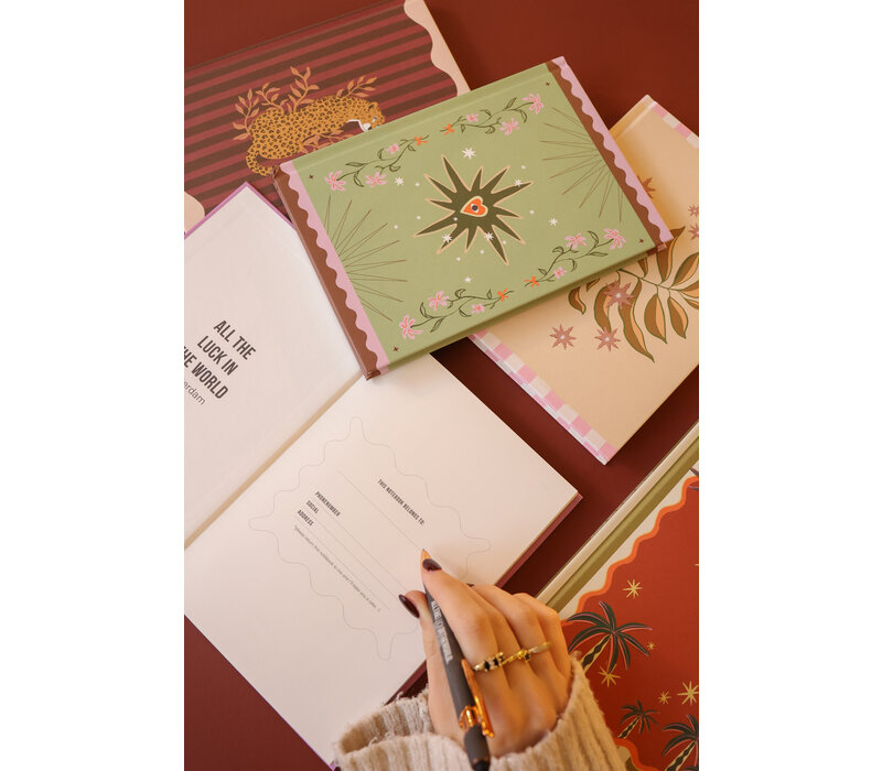 Notebook Green Flowers and Heart