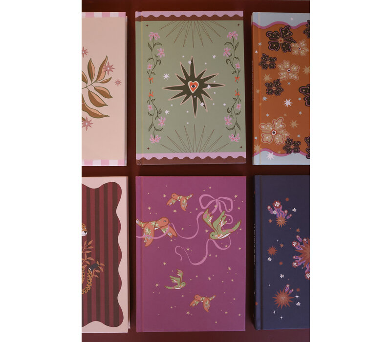 Notebook Green Flowers and Heart