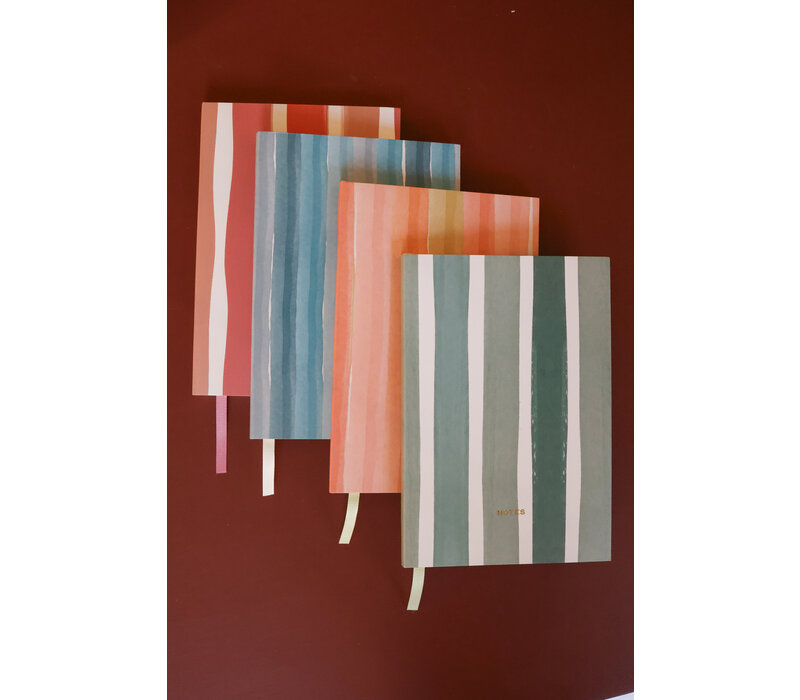 Klein Notitieboekje Notes met Strepen Pink Beige
