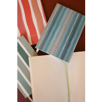 Small Notebook Notes with Stripes Green White
