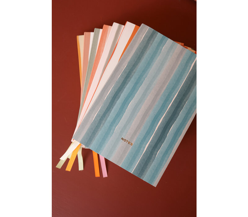 Small Notebook Notes met Stripes Blue Grey