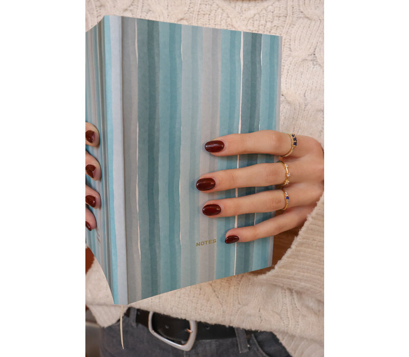 Small Notebook Notes met Stripes Blue Grey