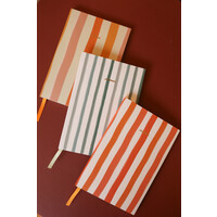 Klein Notitieboekje Journal met Strepen Oranje Wit