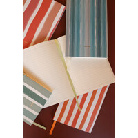 Klein Notitieboekje Journal met Strepen Oranje Wit