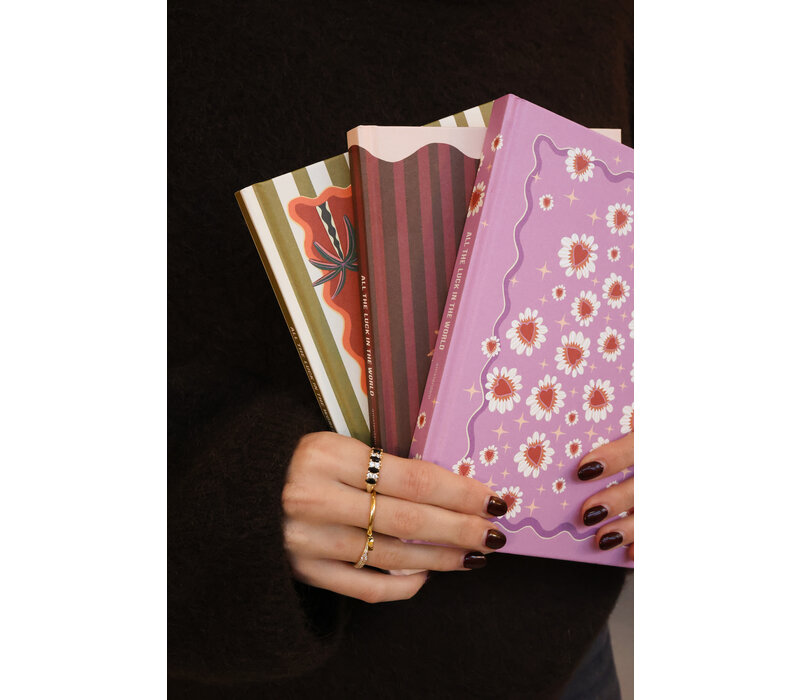 Notebook Pink Hearts and Flowers