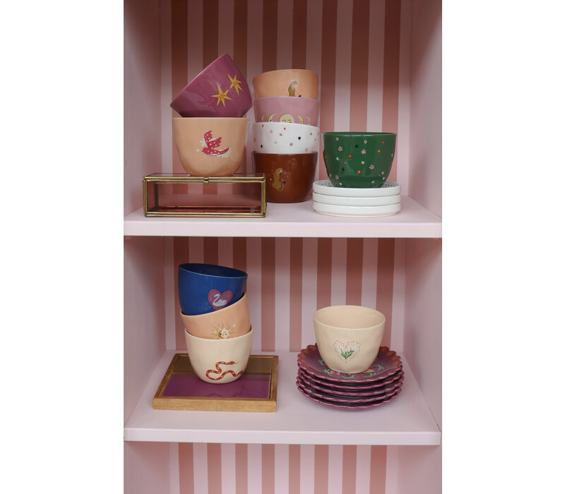 Large Peach Cup Leopard