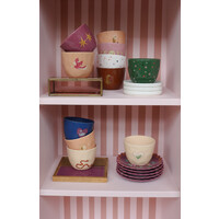 Large Green Cup Multi Flowers