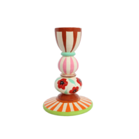 Candleholder Stripes and Flowers