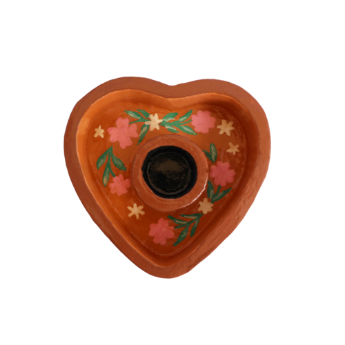 Kaarsenhouder Hart met Bloemen 