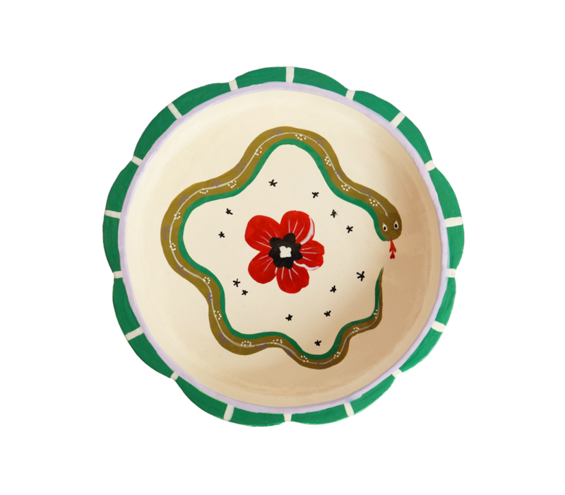 Bowl with Snake and Flower