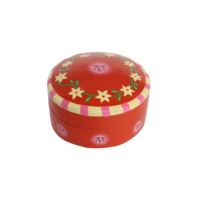 Round Box with Flowers and Suns