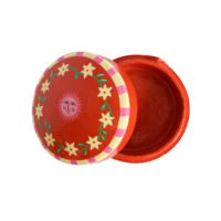 Round Box with Flowers and Suns