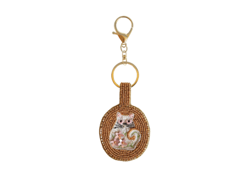 All the Luck in the World Beaded Keychain - Cat