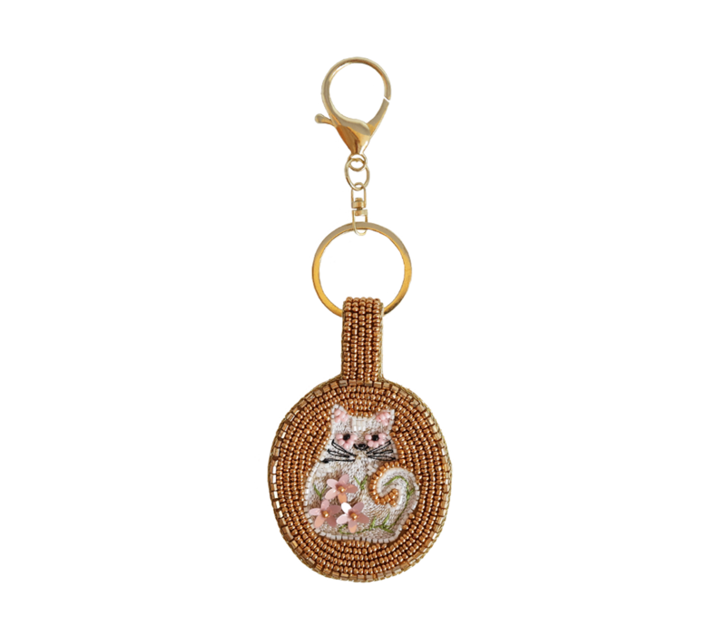 Beaded Keychain - Cat