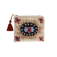 Medium Beaded Wallet - Lovebirds