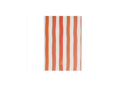 All the Luck in the World Small Notebook Journal with Stripes Orange White
