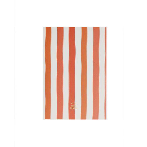 Small Notebook Journal with Stripes Orange White 
