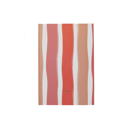 Small Notebook Notes with Stripes Pink White 