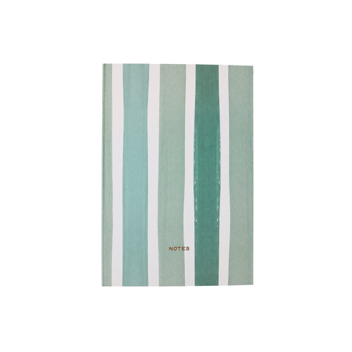 Small Notebook Notes with Stripes Green White 