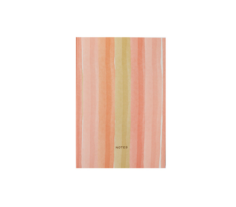 Klein Notitieboekje Notes met Strepen Pink Beige