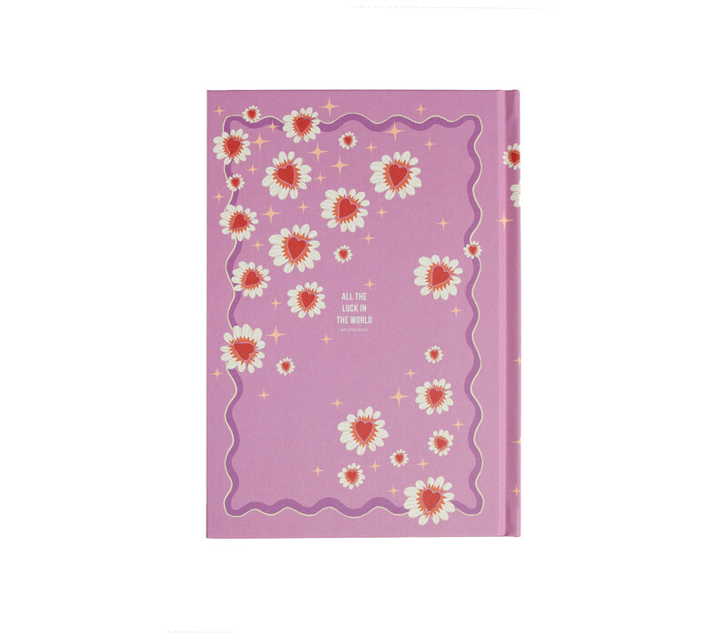 Notitieboekje Roze Hartjes en Bloemen
