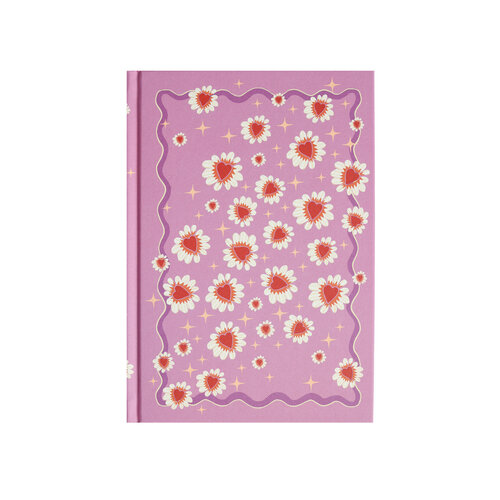 Notebook Pink Hearts and Flowers 