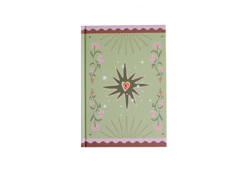 All the Luck in the World Notebook Green Flowers and Heart