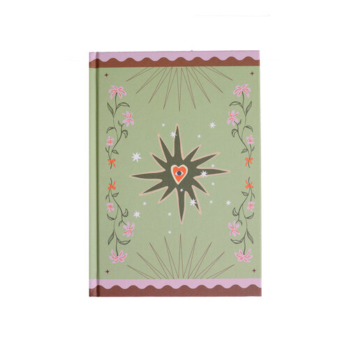 Notebook Green Flowers and Heart 