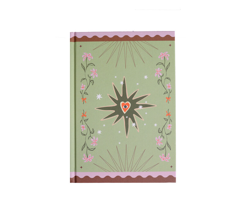 Notebook Green Flowers and Heart